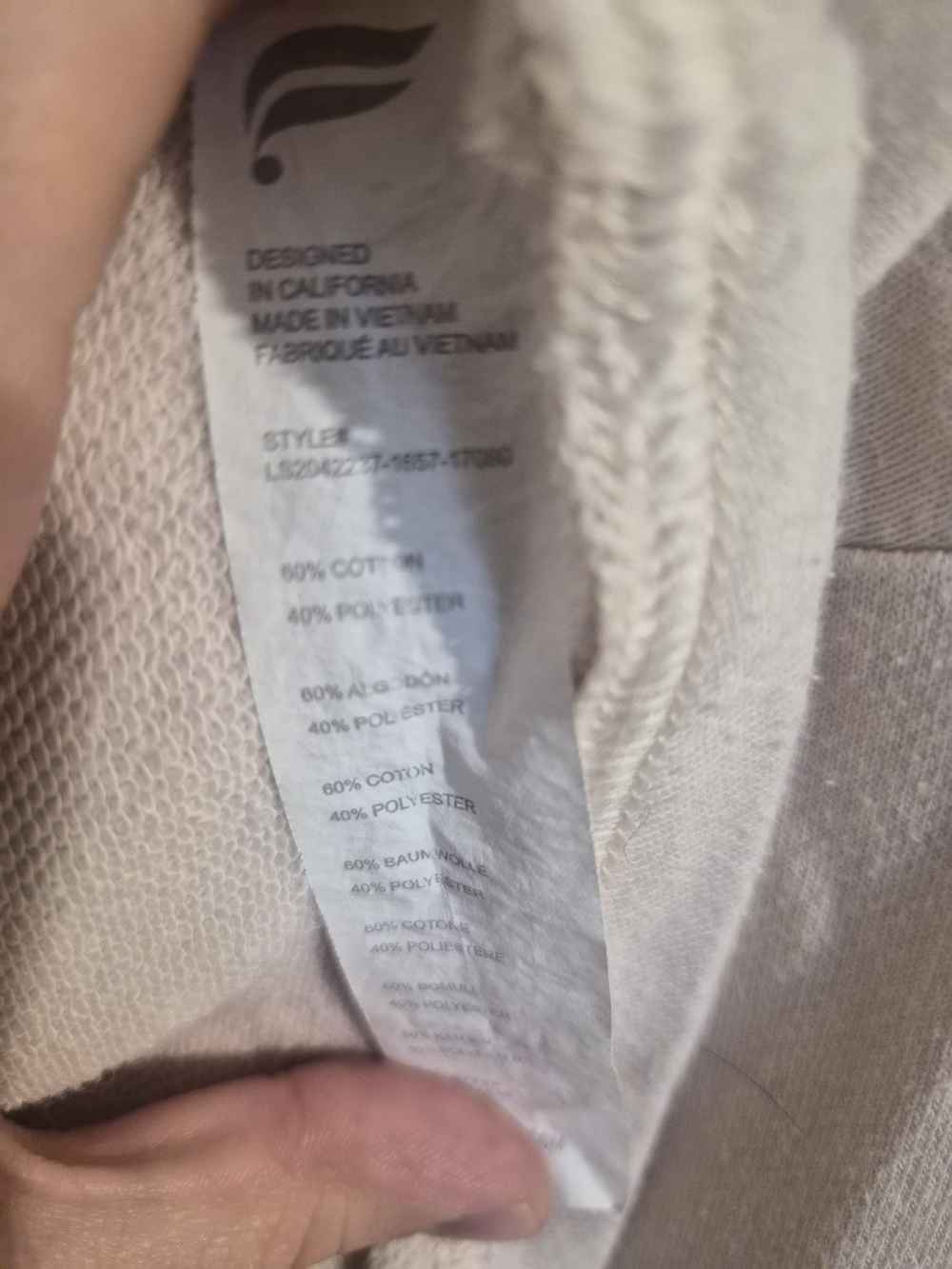 Fabletics | Cropped Light Blush Hoodie View 3